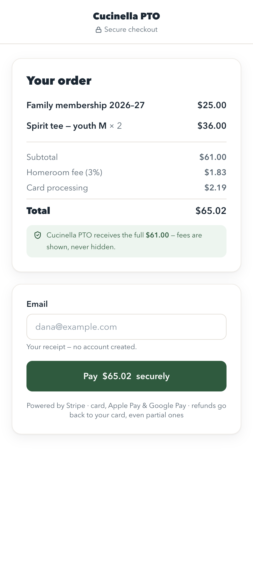 Real payments, honest fees.